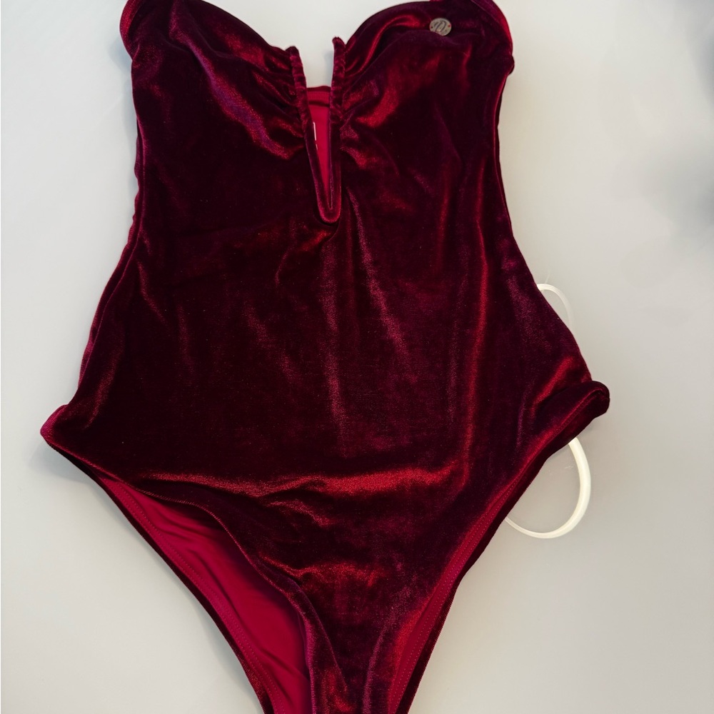 Velvet Burgundy One-Piece Swimsuit